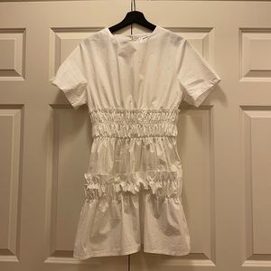 Missguided White Ruffle Dress Sz 10